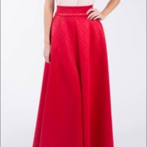 Red Brocade Ball Gown Skirt NWT - Picture 2 of 6